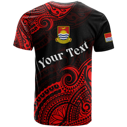 (Custom Personalised) Ribaberiki Kiribati Coat Of Arms Mix Red Polynesian T Shirt