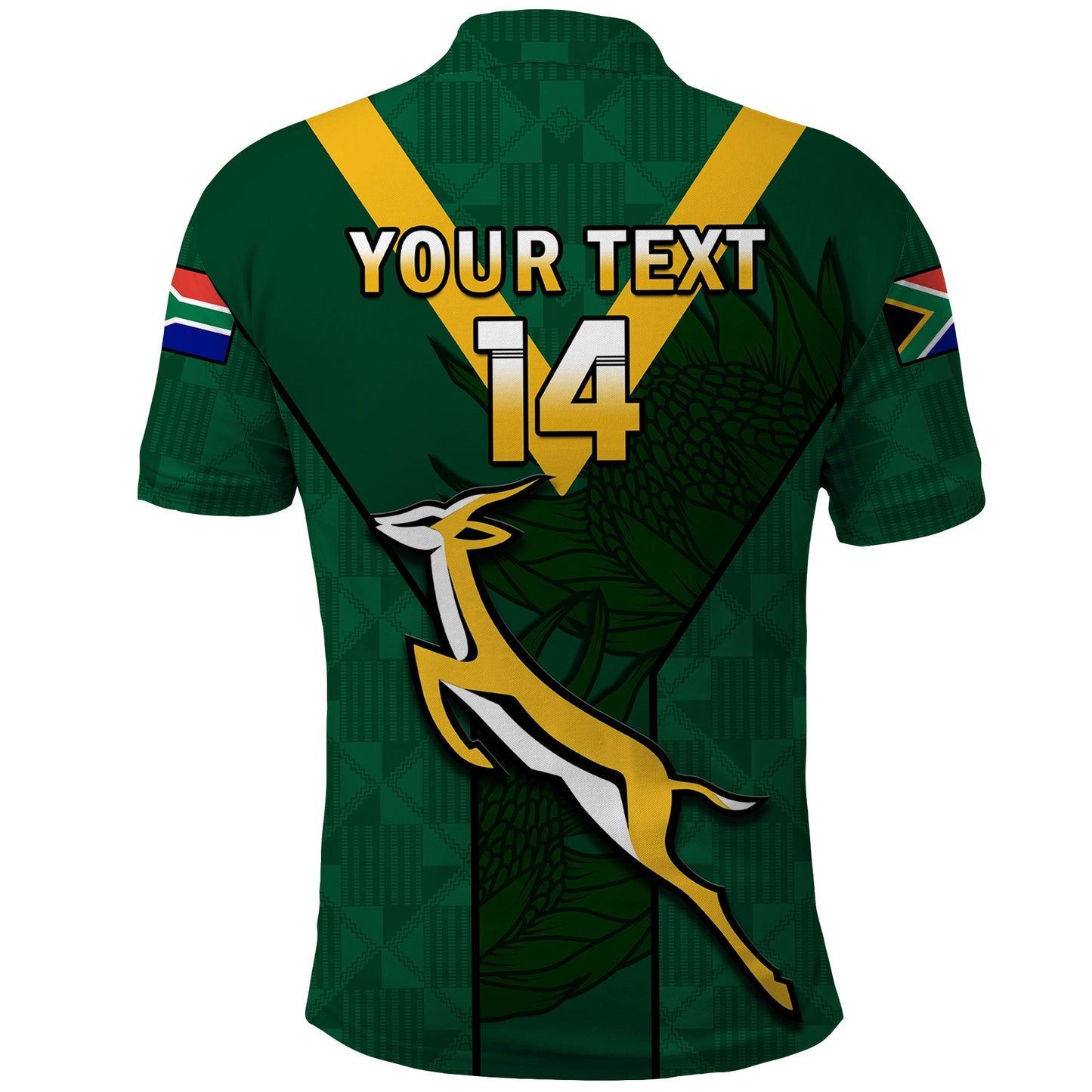 (Custom Text And Number) South Africa Rugby Go Blitzboks Sevens Polo Shirt