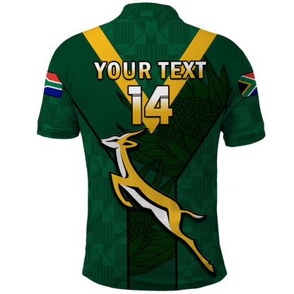 (Custom Text And Number) South Africa Rugby Go Blitzboks Sevens Polo Shirt