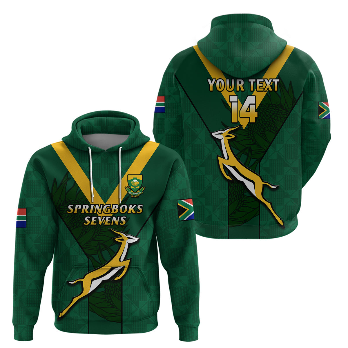 Custom South Africa Rugby Go Blitzboks Sevens Hoodie