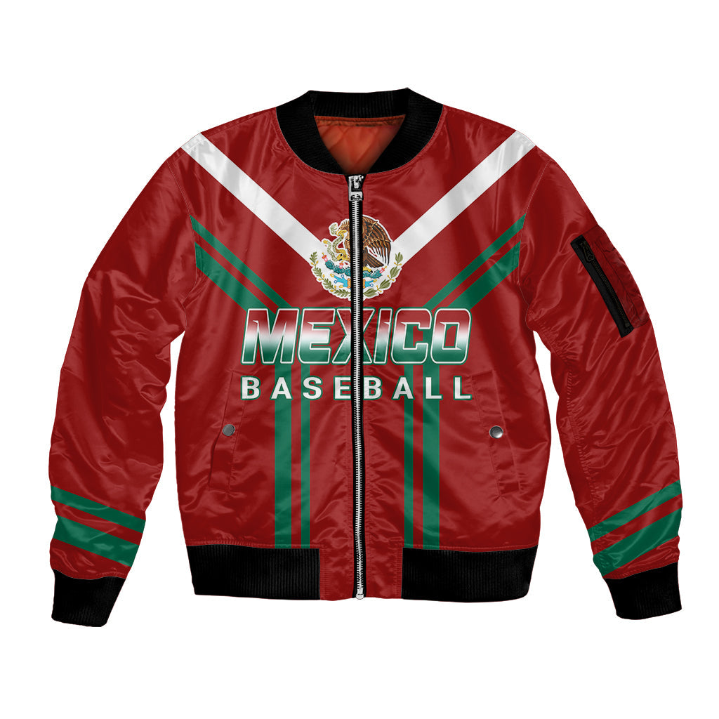 Mexico Baseball 2023 Sporty Style With Emblem Sleeve Zip Bomber Jacket
