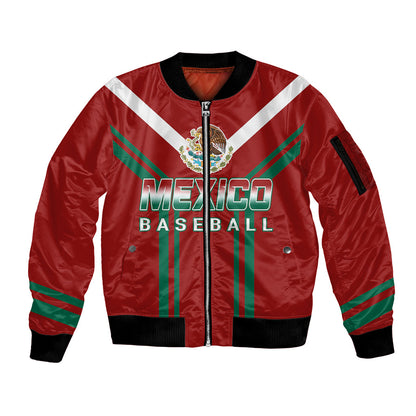 Mexico Baseball 2023 Sporty Style With Emblem Sleeve Zip Bomber Jacket