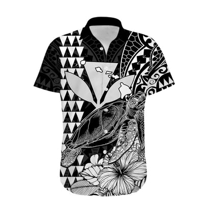Kakau Polynesian Tribal Hawaiian Turtle with Kanaka Maoli Black Hawaiian Shirt