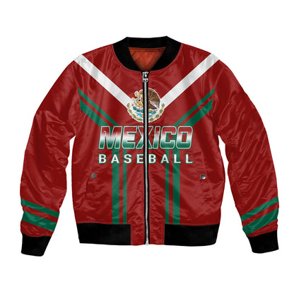 Mexico Baseball 2023 Sporty Style With Emblem Bomber Jacket