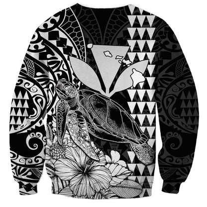 Kakau Polynesian Tribal Hawaiian Turtle with Kanaka Maoli Black Sweatshirt