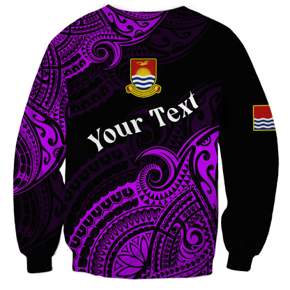 Custom Personalised Ribaberiki Kiribati Coat Of Arms Mix Purple Polynesian Sweatshirt