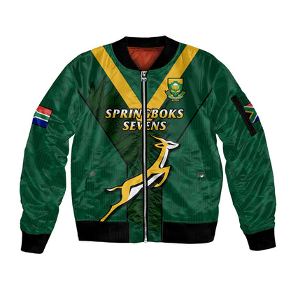 South Africa Rugby Go Blitzboks Sevens Sleeve Zip Bomber Jacket