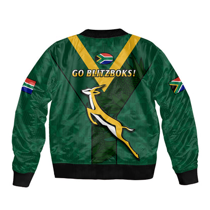 South Africa Rugby Go Blitzboks Sevens Sleeve Zip Bomber Jacket