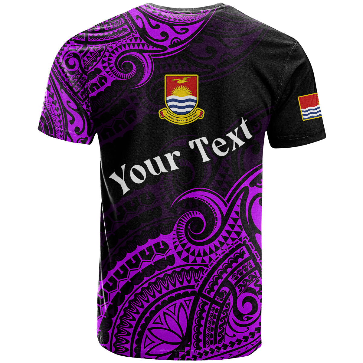 (Custom Personalised) Ribaberiki Kiribati Coat Of Arms Mix Purple Polynesian T Shirt