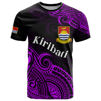 (Custom Personalised) Ribaberiki Kiribati Coat Of Arms Mix Purple Polynesian T Shirt