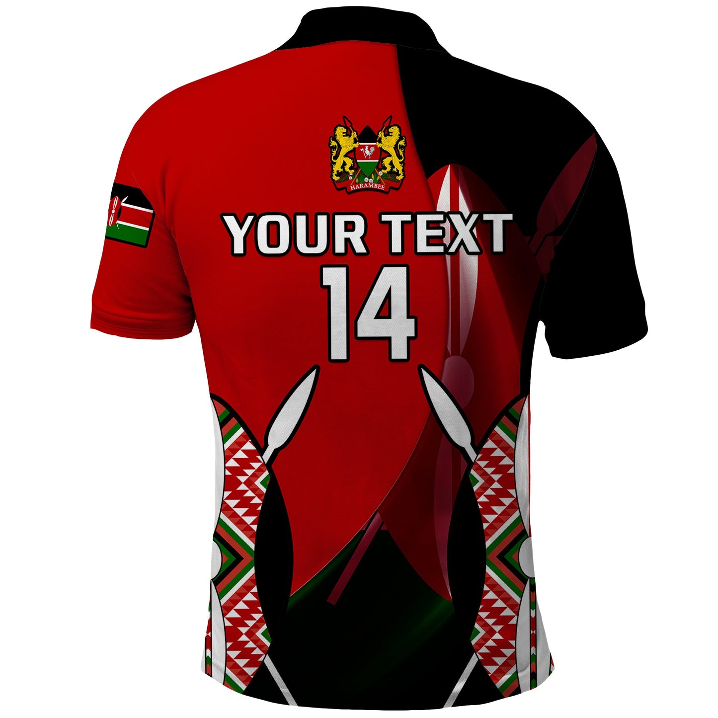 (Custom Text And Number) Kenya Rugby Sevens Sporty Version Polo Shirt