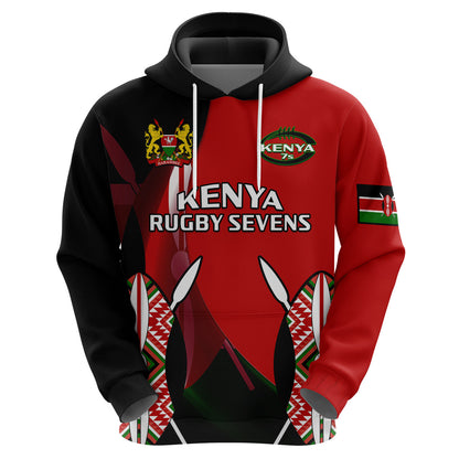 Custom Kenya Rugby Sevens Sporty Version Hoodie
