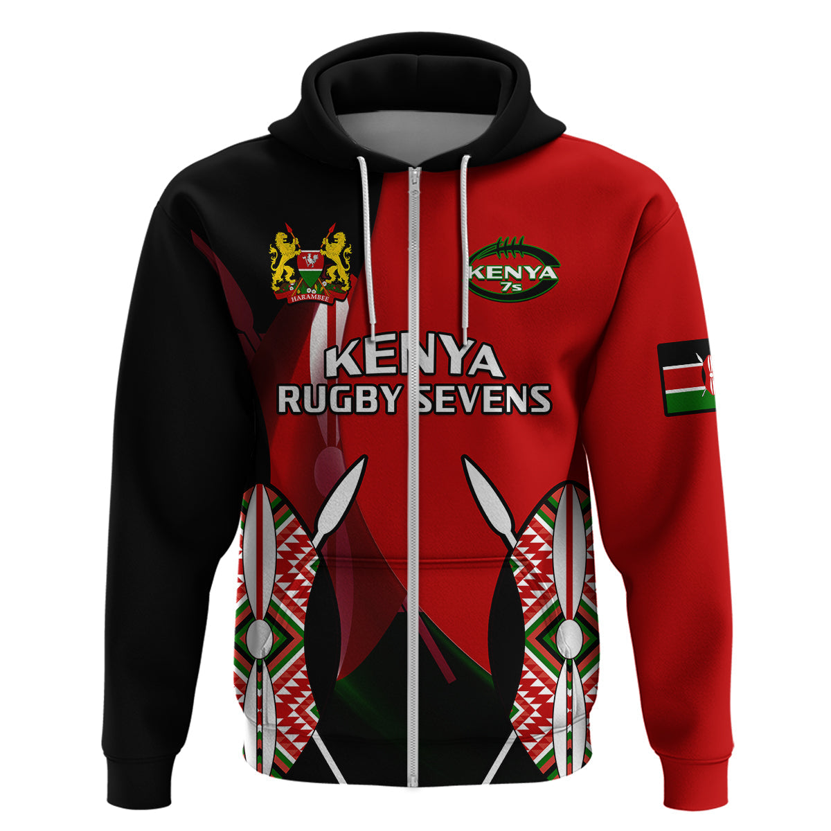 Custom Kenya Rugby Sevens Sporty Version Hoodie