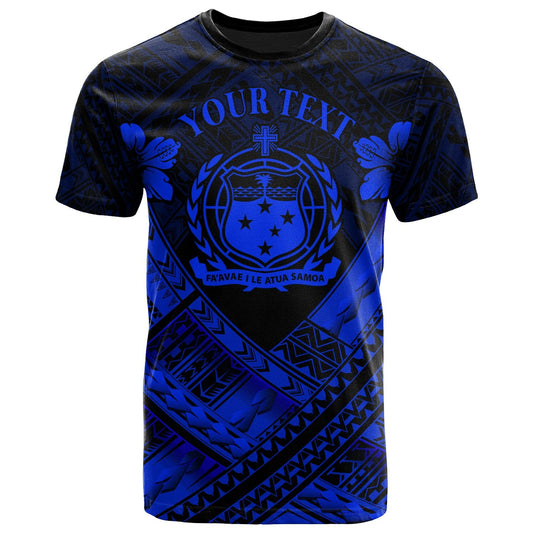 Samoa Custom Personalised Polynesiant - Shirts - Samoa Blue Seal Camisole Hibiscus Style