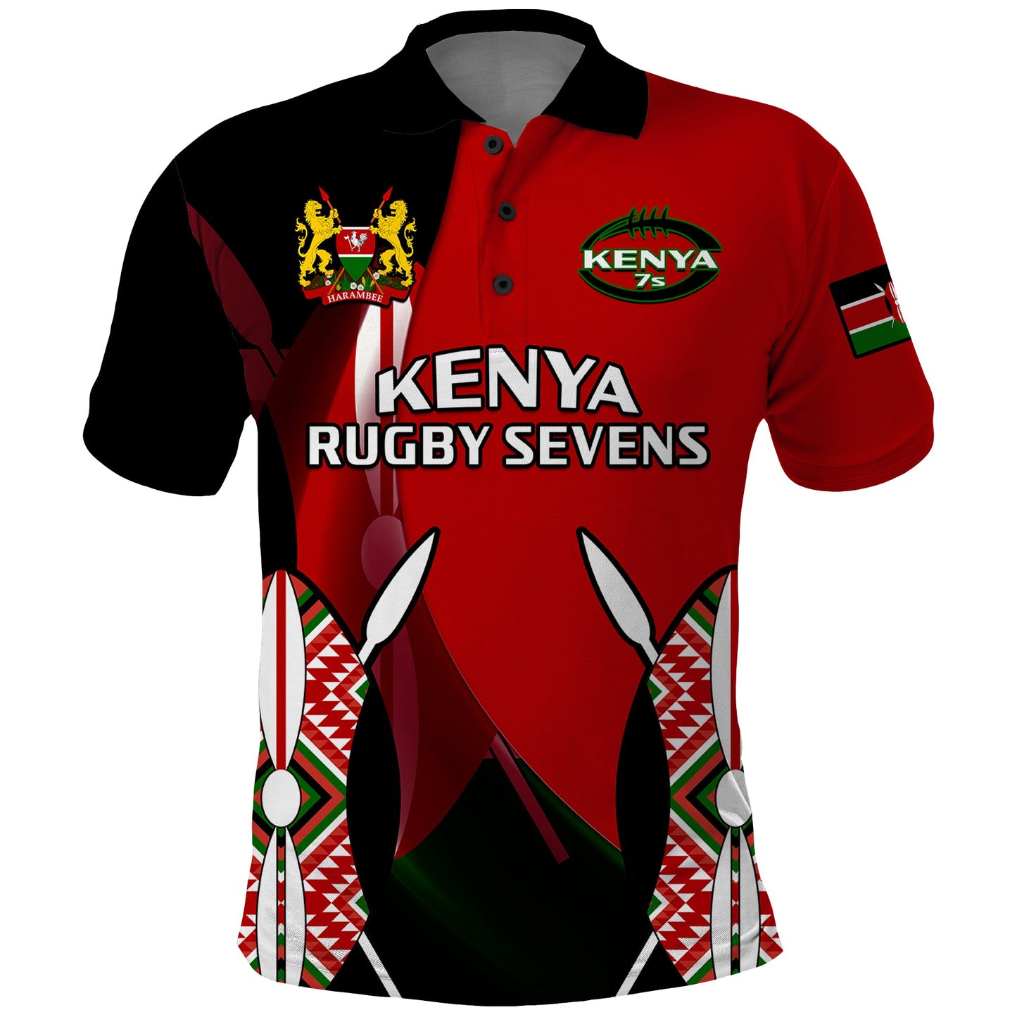 Kenya Rugby Sevens Sporty Version Polo Shirt