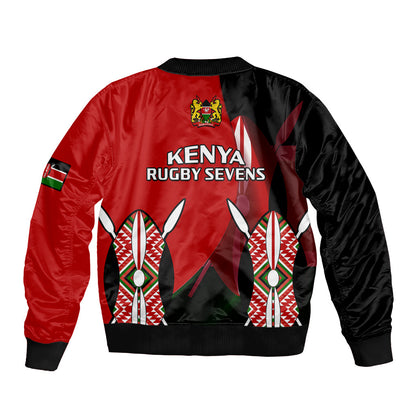 Kenya Rugby Sevens Sporty Version Sleeve Zip Bomber Jacket
