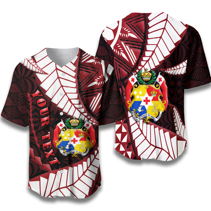 (Custom Personalised) Tonga Emancipation Day Baseball Jersey Kupesi Pattern No.2 Black