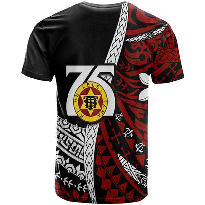 Tonga High School 75Th Anniversary T Shirt Black Polynesian Minimalist Style