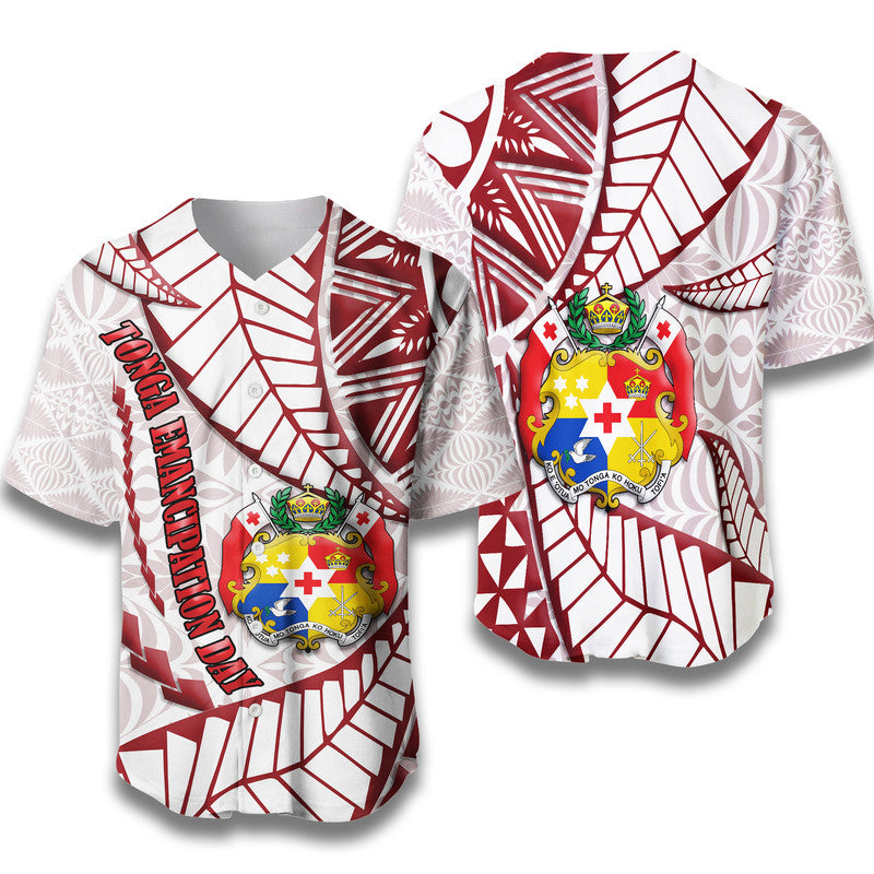 Tonga Emancipation Day Baseball Jersey Kupesi Pattern No.2 White
