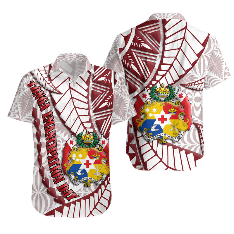 Tonga Emancipation Day Hawaiian Shirt Kupesi Pattern No.2 White