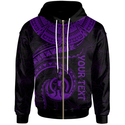 Vanuatu Polynesian Zip Up Hoodie Vanuatu Waves (Purple)