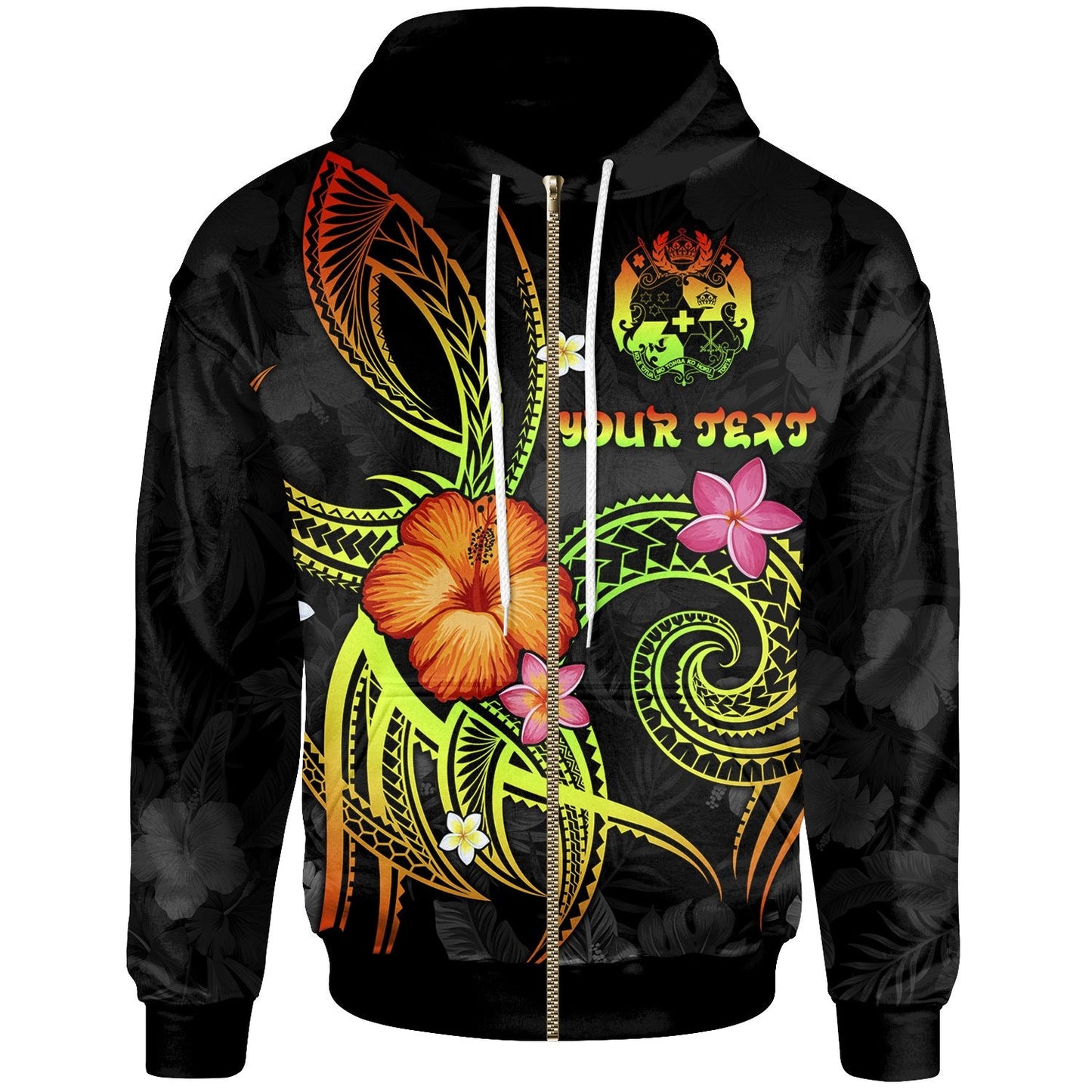 Tonga Polynesian Zip Up Hoodie Legend of Tonga (Raggae)