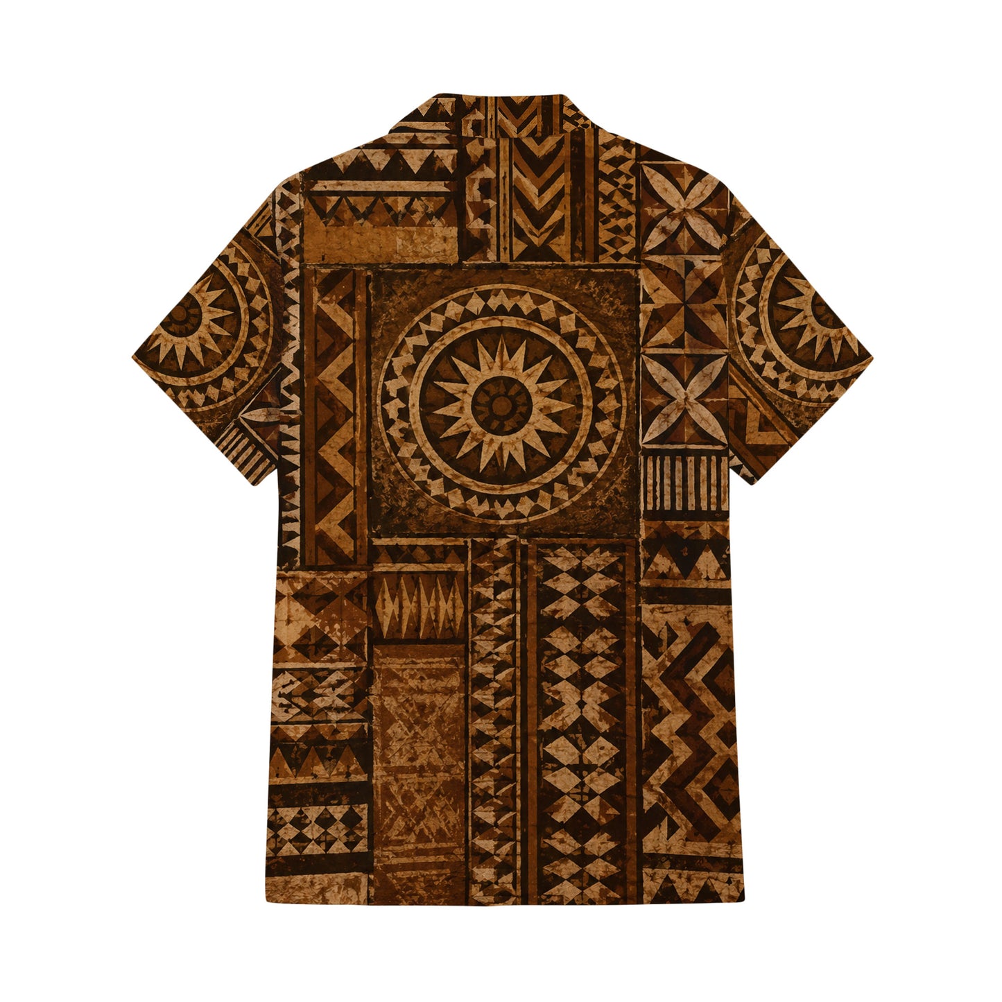 Polynesian Tribal Geometric Pattern Matching Outfit For Couple Vintage Puletasi Dress And Hawaiian Shirt For Her Him