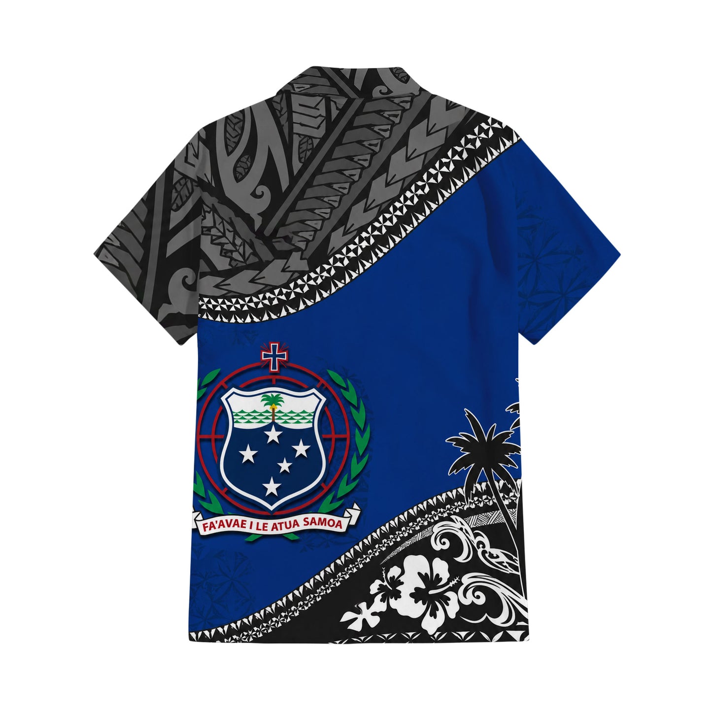 Samoa Coat Of Arms Couple Outfit Matching Polynesian Tribal Hibiscus Flowers Pattern Dress And Hawaiian Shirt For Her Him