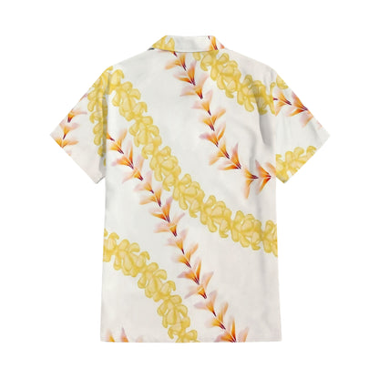 Puakenikeni Pikake Lei Curve Lei Flower Matching Outfit For Couple Island Puletasi Dress And Shirt