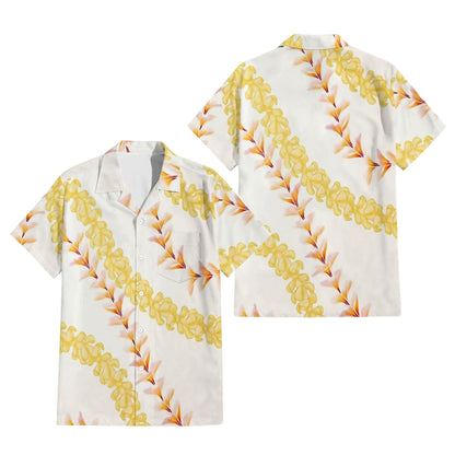Puakenikeni Pikake Lei Curve Lei Flower Matching Outfit For Couple Island Puletasi Dress And Shirt