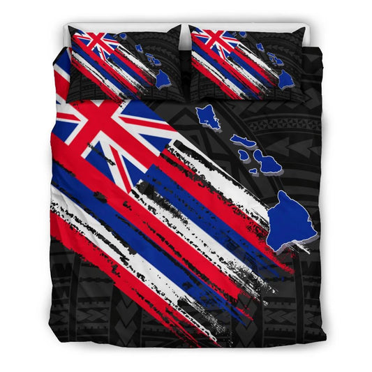 Hawaiian Flag Polynesian Grey Background Bedding Set