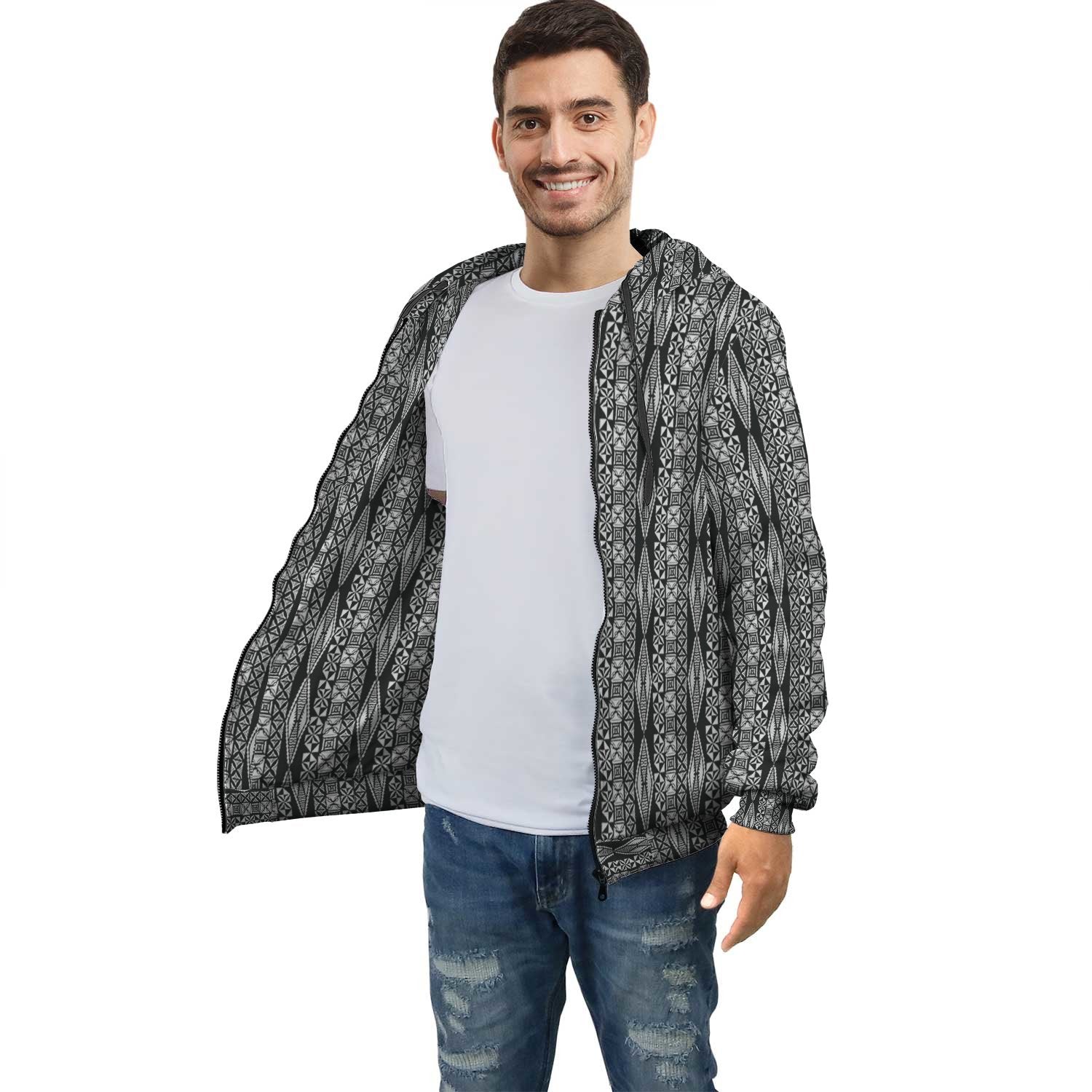 Hawaii Polynesian Pattern Zip Hoodie