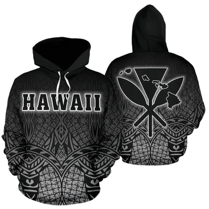 Hawaii Kanaka Polynesian Hoodie White Neon Style
