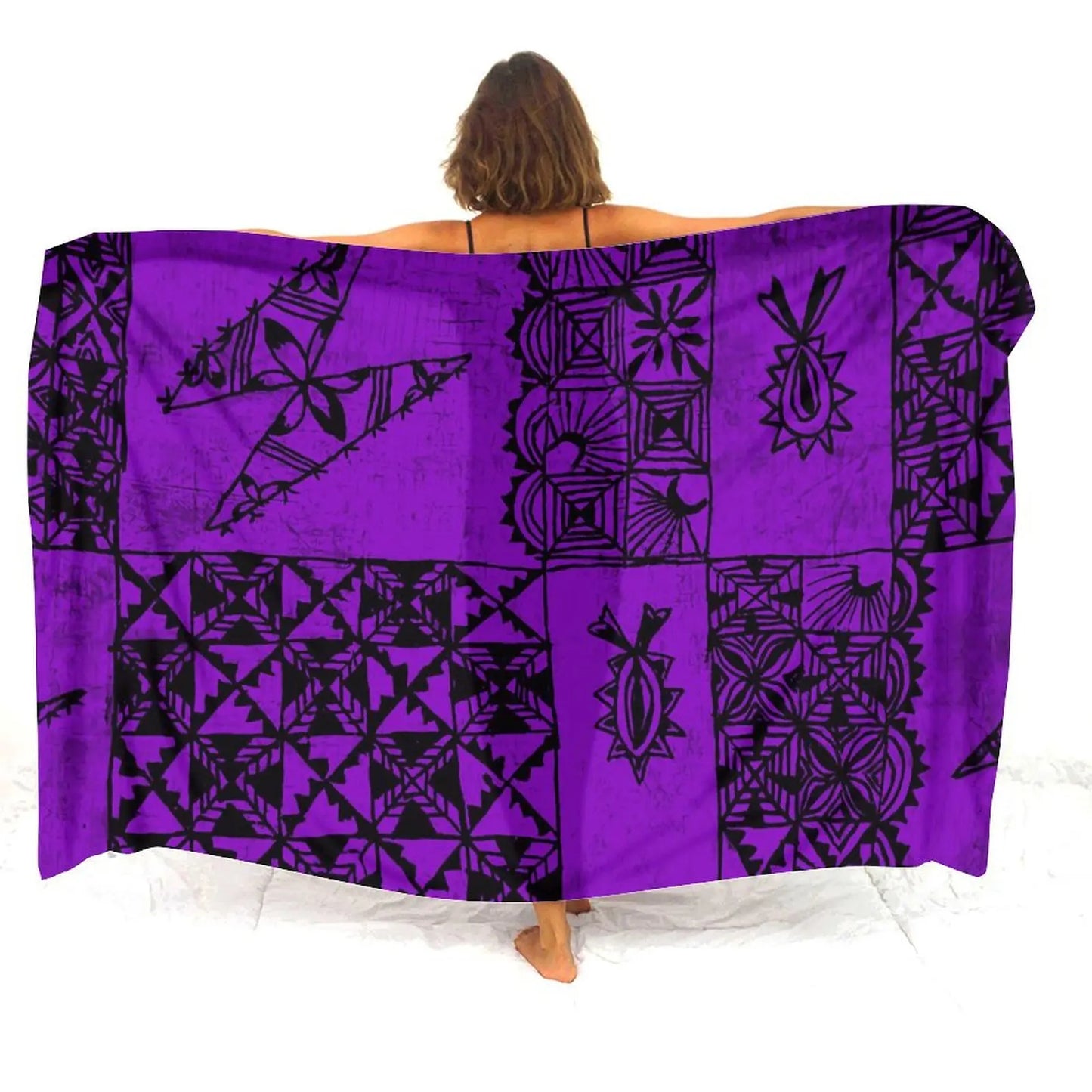 Purple Polynesian Women'S Sarong Apron Polynesian Tribal Pattern Sarong Beach For Her
