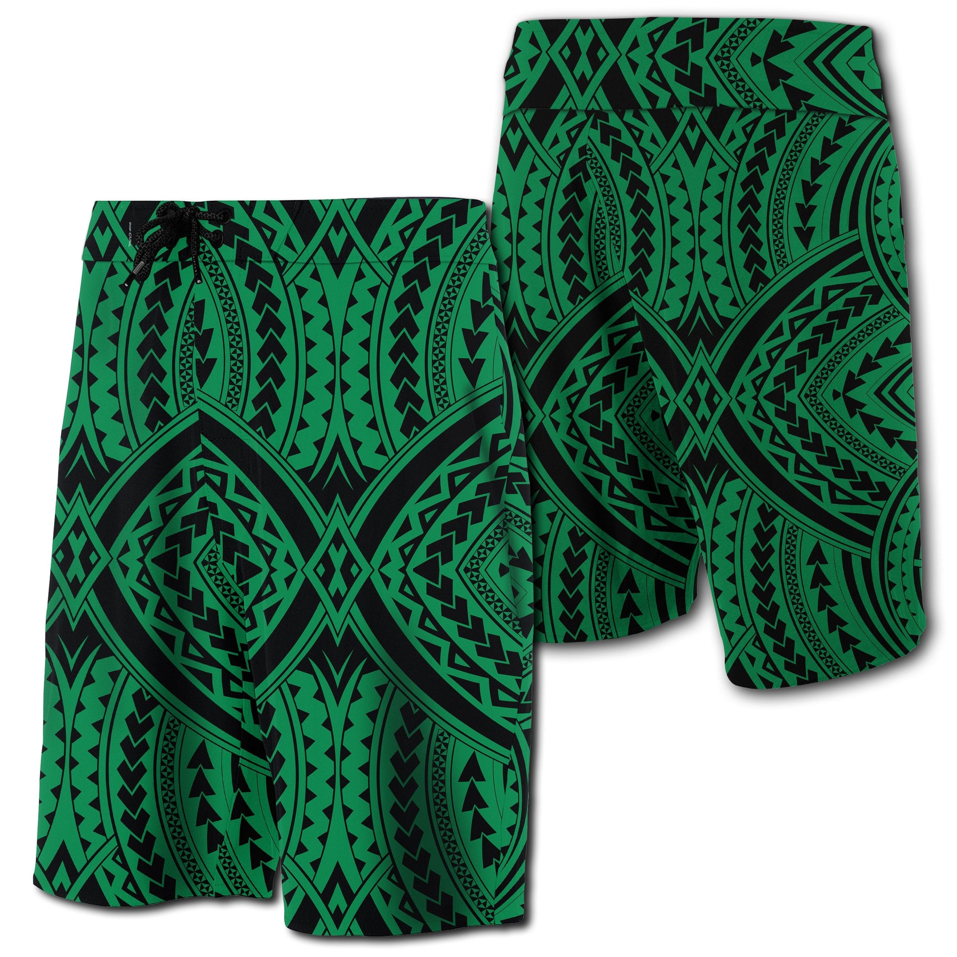Hawaii Polynesian Tradition Board Shorts Green