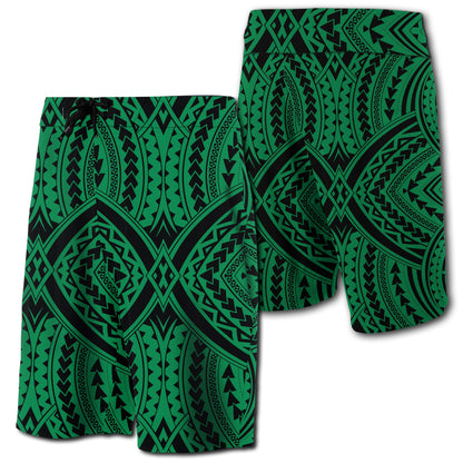 Hawaii Polynesian Tradition Board Shorts Green