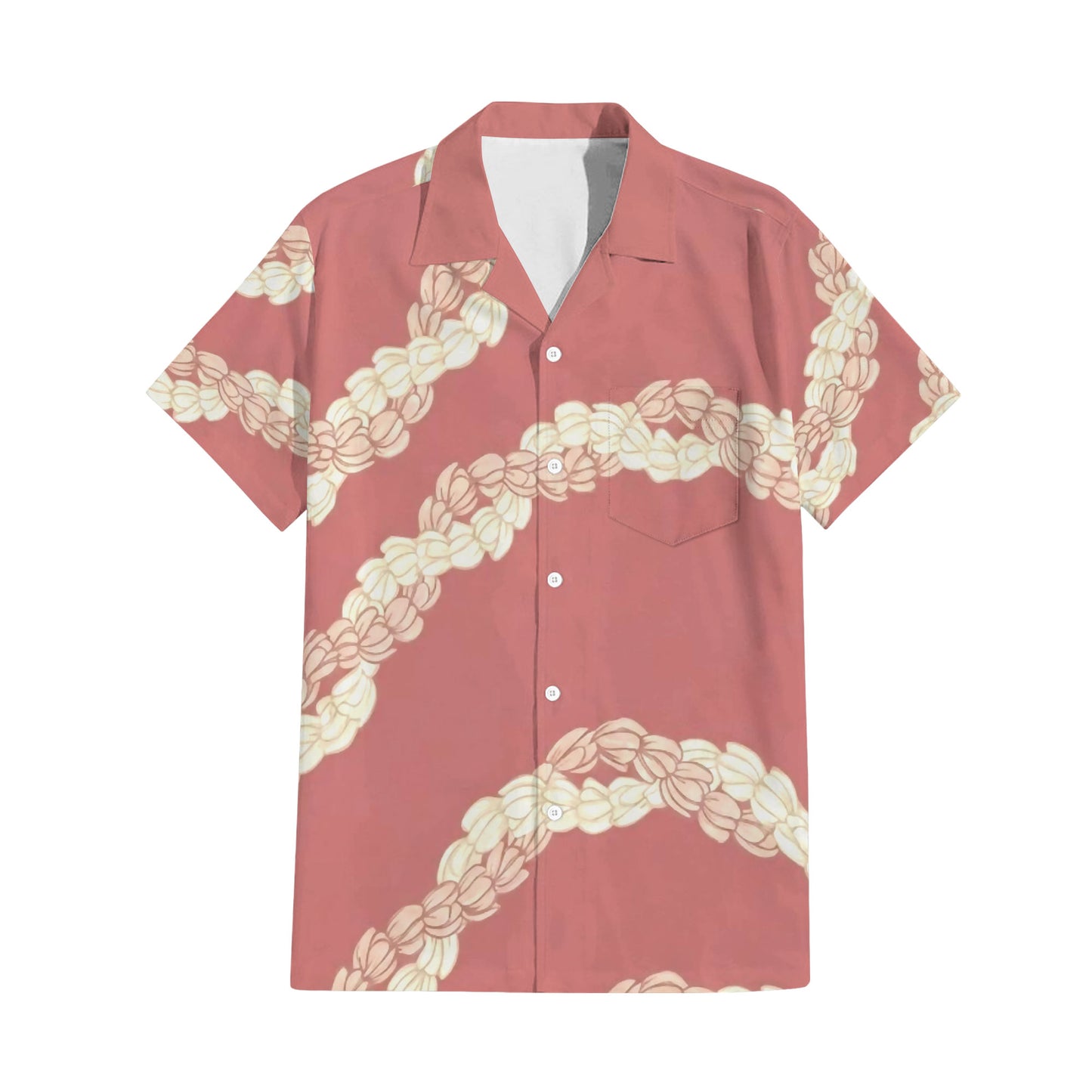Puakenikeni Pikake Lei Curve Lei Flower Matching Outfit For Couple Island Pink Puletasi Dress And Shirt