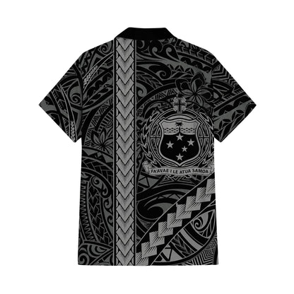 Samoa Black Matching Polynesian Tribal Flowers Pattern Dress And Hawaiian Shirt For Him Her