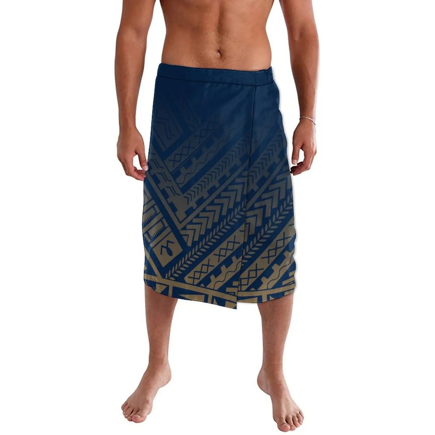 Polynesian Tribal Pattern Lavalava Island Wear Wrap Skirt Ie Faitaga Men Beach Sarong Clothes