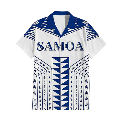 Samoa White Matching Polynesian Tribal Pattern Dress And Hawaiian Shirt For Him Her