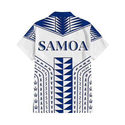 Samoa White Matching Polynesian Tribal Pattern Dress And Hawaiian Shirt For Him Her