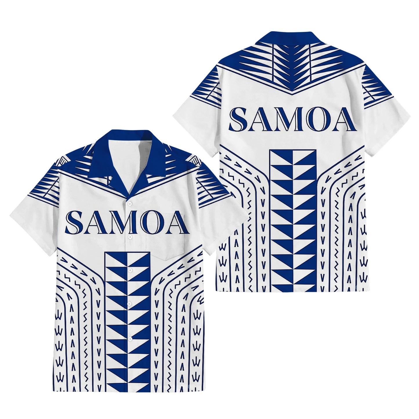 Samoa White Matching Polynesian Tribal Pattern Dress And Hawaiian Shirt For Him Her