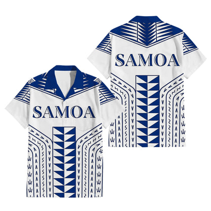 Samoa White Matching Polynesian Tribal Pattern Dress And Hawaiian Shirt For Him Her