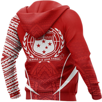 Samoa Active Special Hoodie Samoa Coat Of Arms Polynesian Tattoo Red A7
