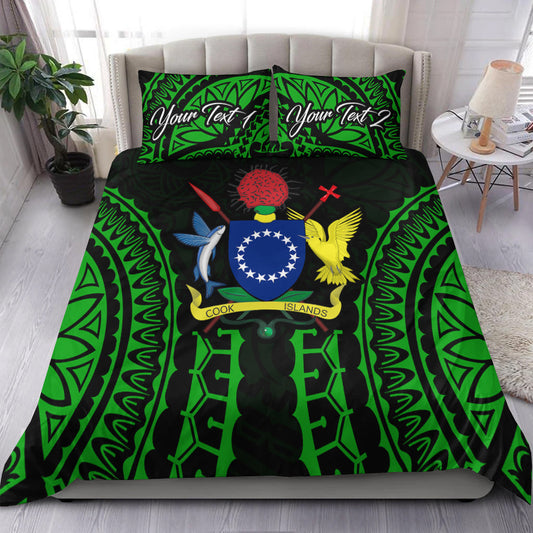 (Custom Personalised) Cook Islands Bedding Set Polynesian Cultural The Best For You Green
