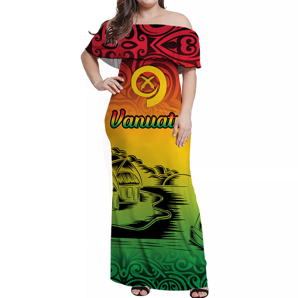 Vanuatu Peaceful Off Shoulder Long Dress