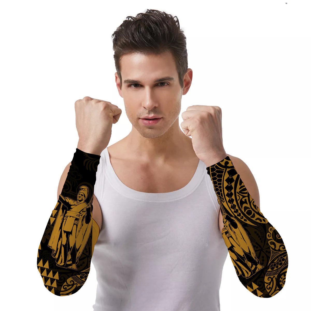 Arm Sleeves (Set of Two) Hawaii Day Kakau Proud To Be Hawaiian King Kamehameha Ver.06