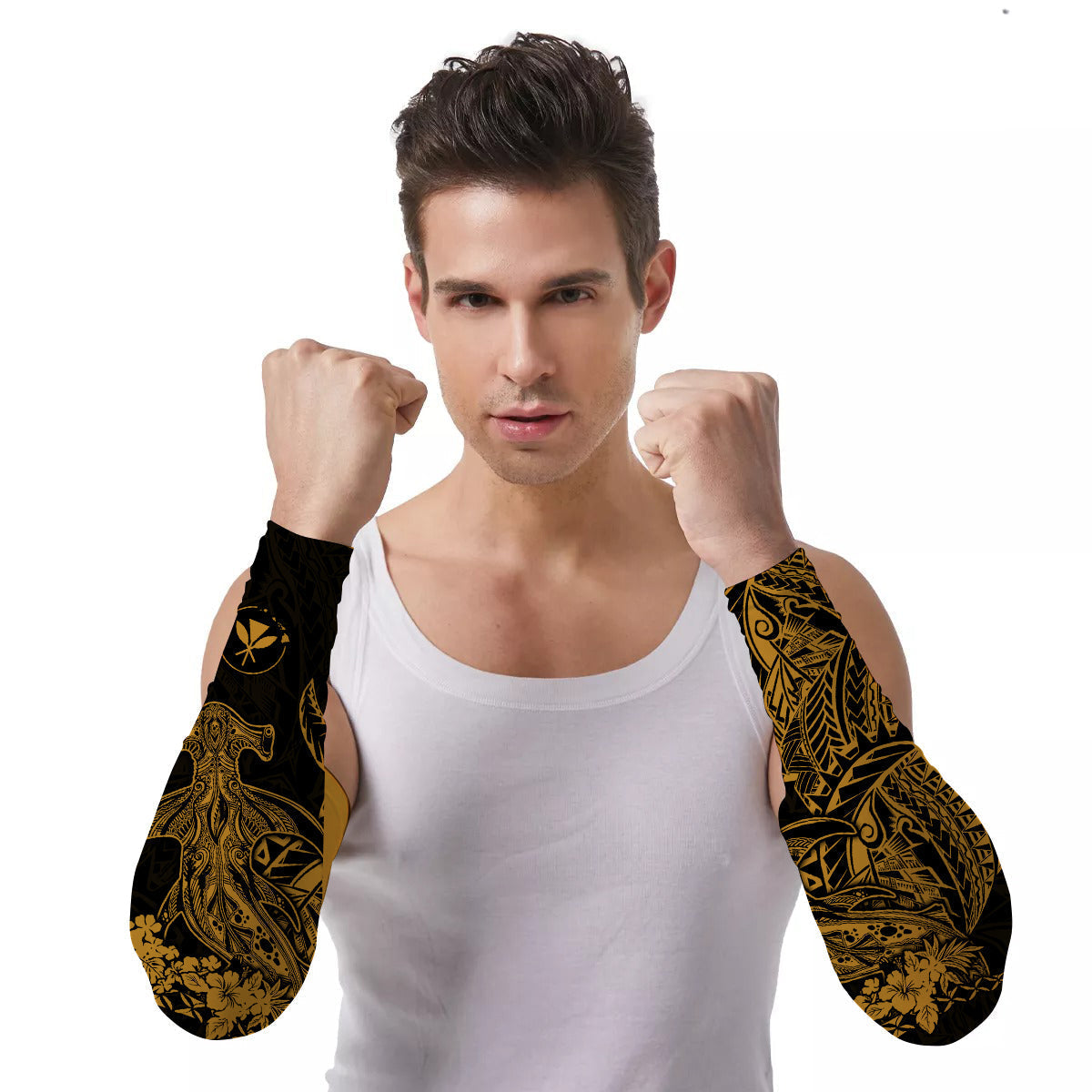 Arm Sleeves (Set of Two) Hawaii Wild Hammerhead Sharks Ver.06