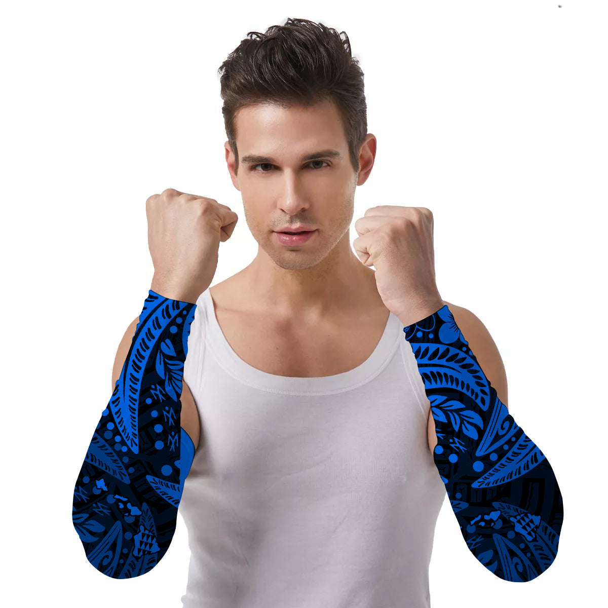 Arm Sleeves (Set of Two) Polynesia Map with Simple Pattern Ver.04