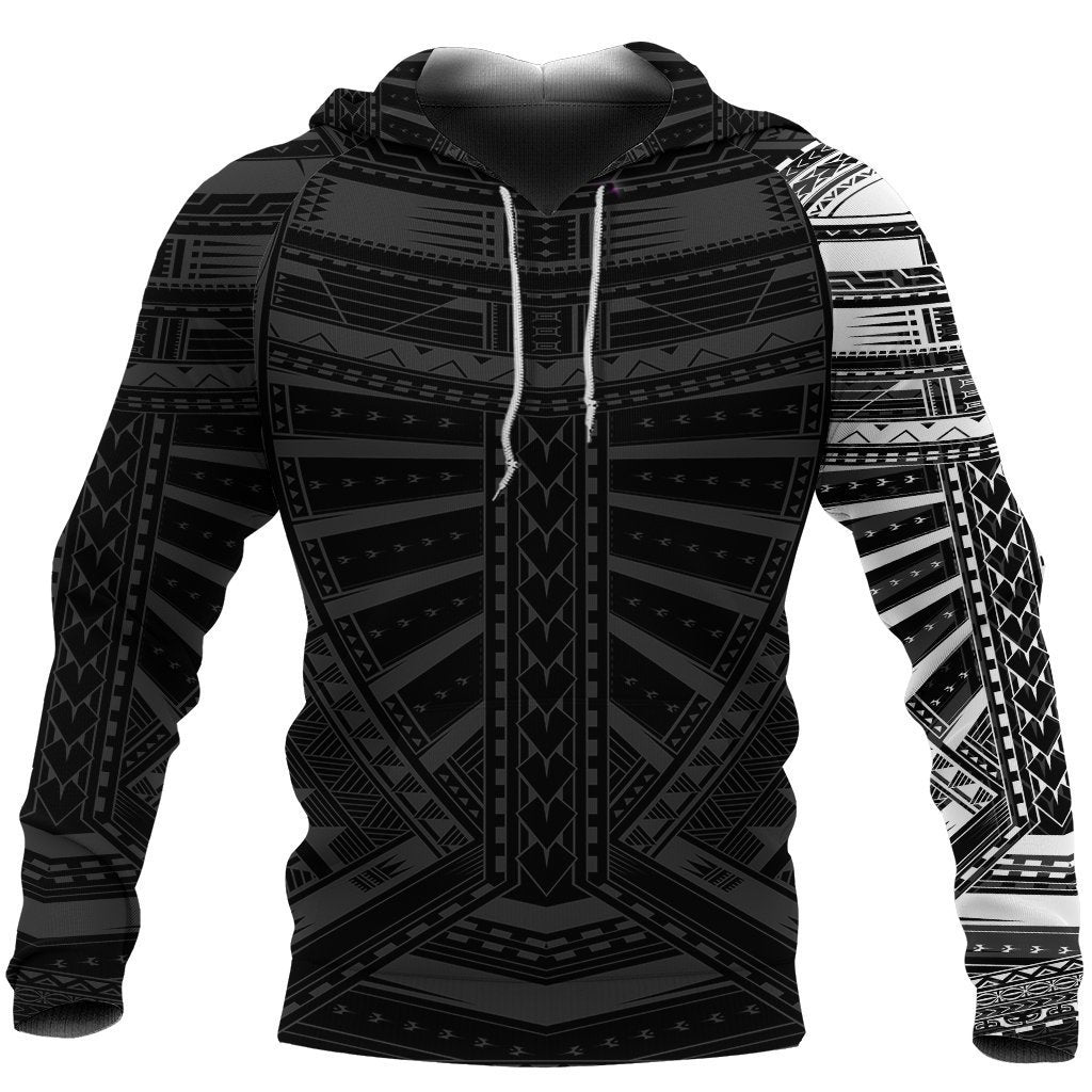 New Zealand Hoodie, Maori Samoan Polynesian Tattoo Pullover Hoodie White